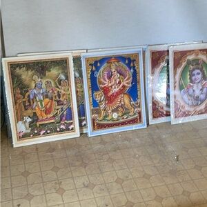 Colorful Hindu Art Prints Posters Set of 10